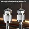 Self-Tightening Drill Chuck Adapter Hexagonal Handle 1/4 Inch Quick Change Chuck 1.5-6.5mm Hex Shank 3-Jaw Chuck