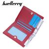 Baellerry Women's Korean Style Short Purse Pu Leather Woven Texture Wallet Snap Button Billfold Multiple Card Slots Notecase Slim Card Holder