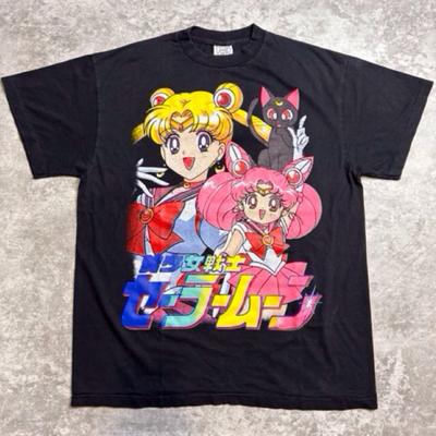 Japanse Anime Sailor Moon Oversized Heren T-shirt Zomer Nieuw Retro Heren- en Dames Streetwear