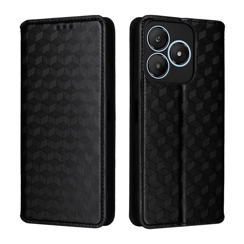 Embossed Leather Card Holder Phone Case with Magnetic Flip for Wiko T20