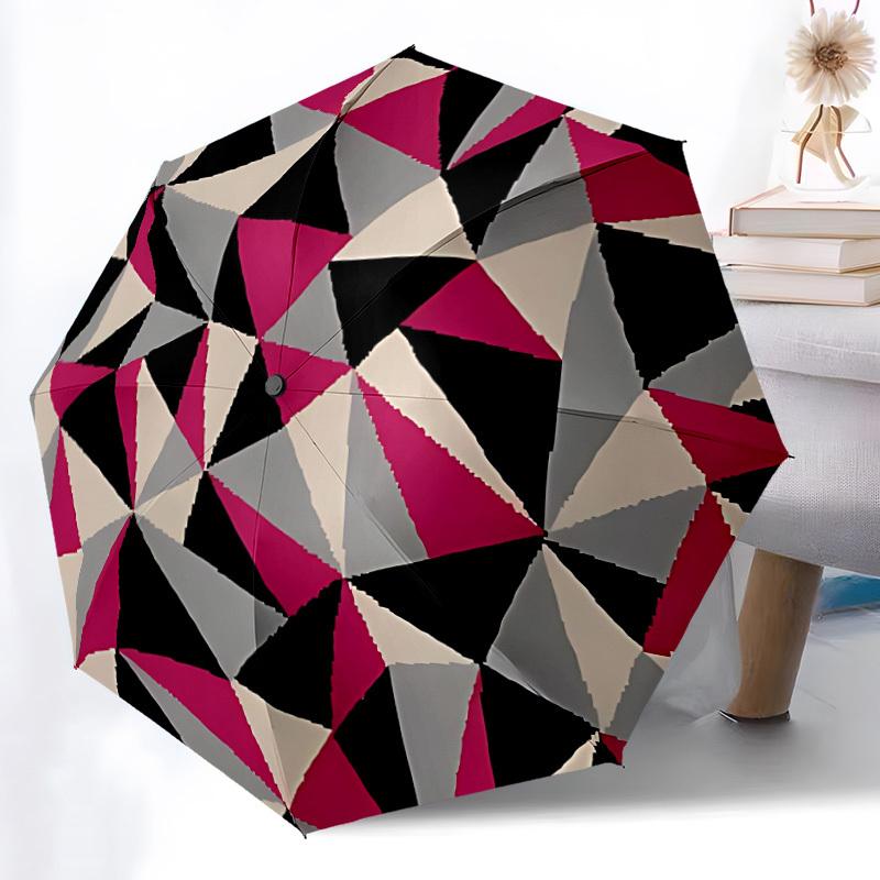 1pc Geometric PatternAutomatic Open/close Folding Umbrella, Compact Portable Travel Umbrella, Perfect Birthday/Holiday, Cute Umbrella Y047
