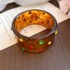 Amber Star Speckle Acrylic Geometric Beaded Bracelet - Elegant and Stylish Design, Light Luxury Hand Accessory