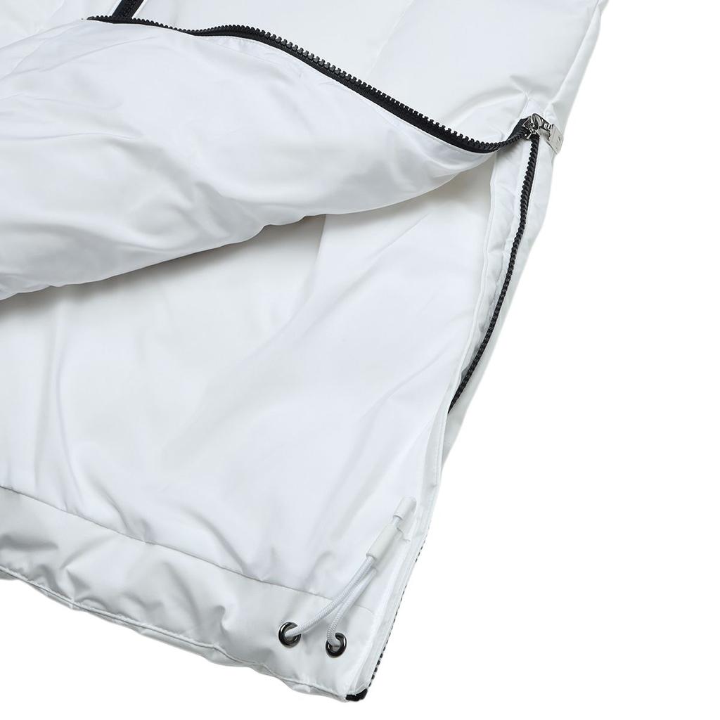 FILA Official 2023 Winter New Long Down Jacket Fashion Casual Loose Hooded Coat Women outerwear Standard-White F11W349924F-WT