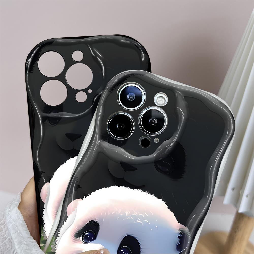 Cartoon Pattern Cream Texture Casing Wavy Edge Soft Silicone Cover Phone Case for IPhone Samsung Huawei Honor Xiaomi Redmi Infinix Tecno