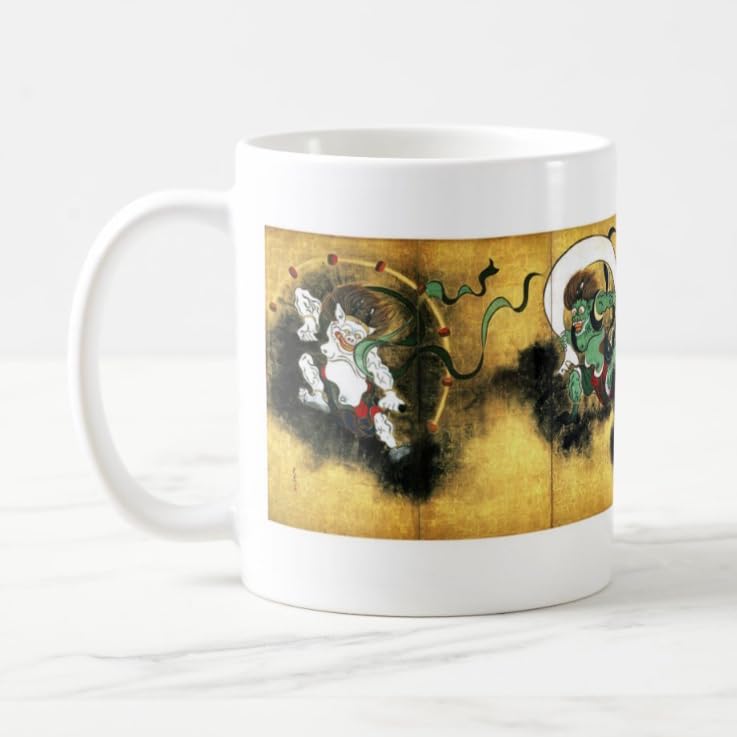 Ogata God and Thunder Mug Photo Mug Masterpiece 330ml Korin's "Wind God" 2 (Japanese Series) (D 2-sided), Capacity