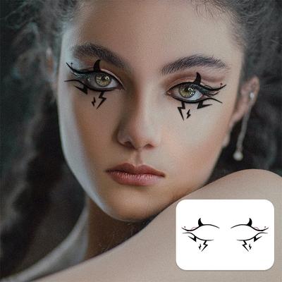 Premium Sense Simple Dark Halloween Demon Lightning Makeup Face Sticker Tattoo Sticker