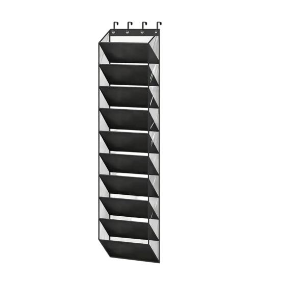 10 Tier Clear Over the Door Shoe Organizer 10 Large Deep Pockets Fit 20