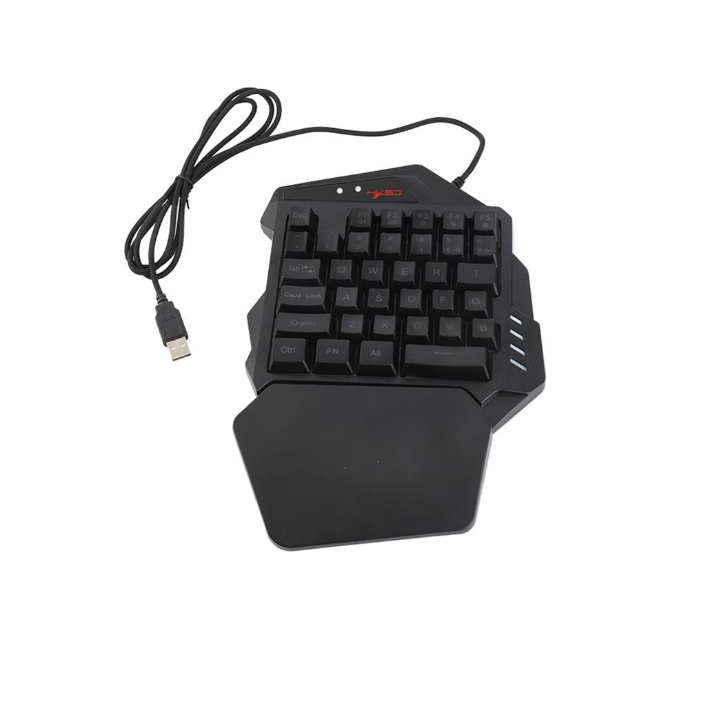 One Handed Gaming Keyboard USB RGB Wired Illuminated Keyboard Gaming Accessory for Desktop PC Laptop