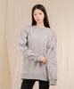 Ellamo Women'S Terry Basic Plain Plain Sleeve Point Zipper Oversized Sweatshirt [Gray]