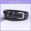 Vintage Womens Denim Belt Minimalist Black Versatile Trendy Accessory Korean