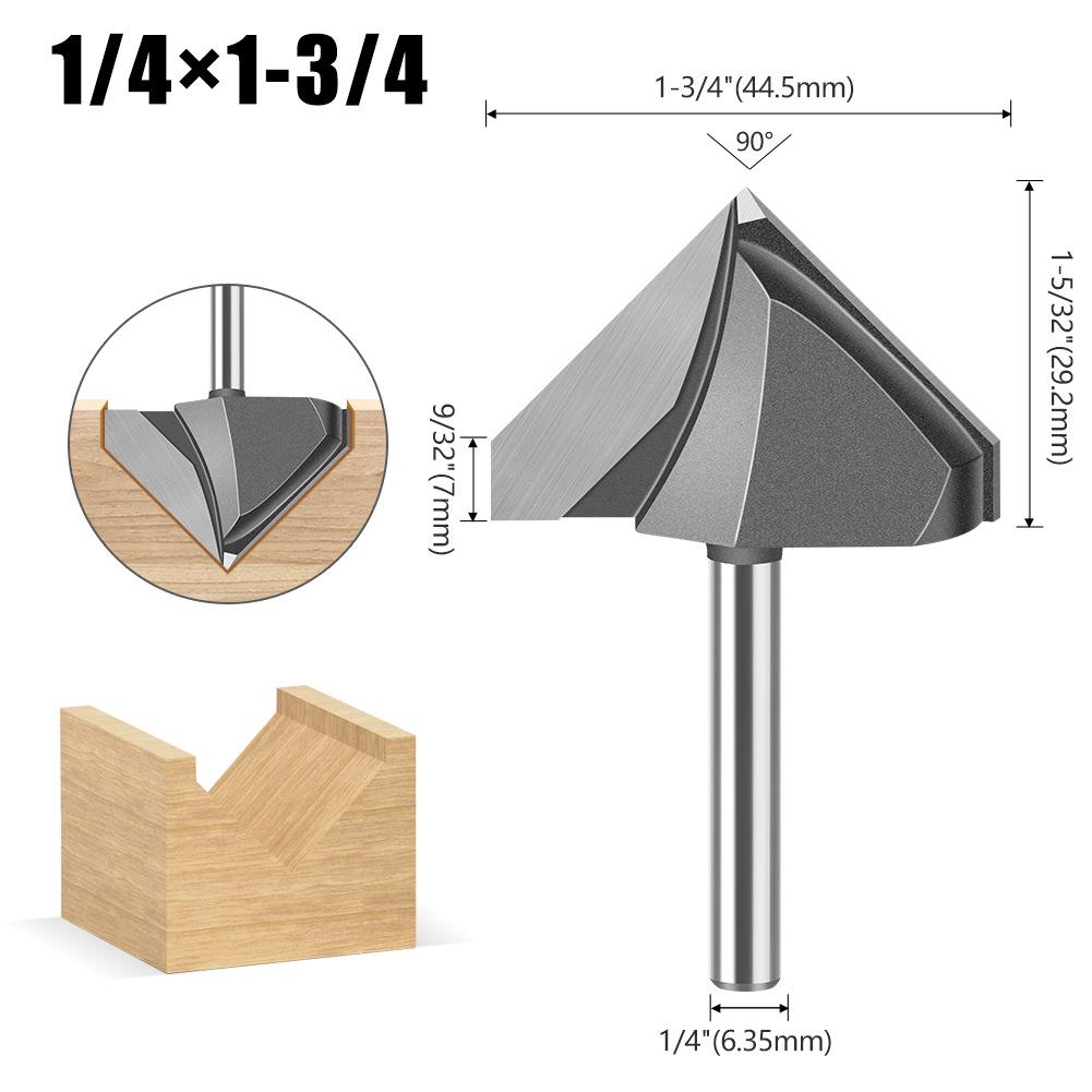 90° V-Shaped Router Bit: Woodworking Edge Trimmer for Aluminum-Plastic Panels