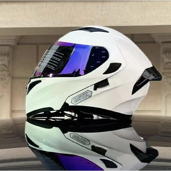 QSTK Large Head Circumference Motorcycle Helmet with Bluetooth Slot, Dual Visors, New Model Flip-Up Helmet