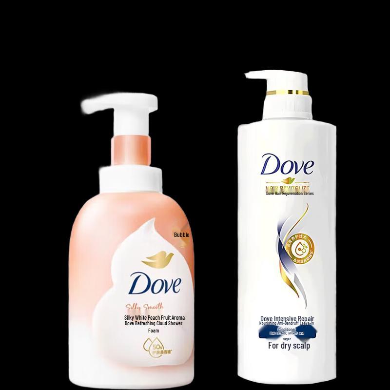 Dove White Peach Body Wash & Anti-Dandruff Conditioner Set