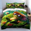 Zomer Kikker Decoratieset Zachte Huidvriendelijke Beddengoedset Bevat 1 Dekbedovertrek En 2 Kussenslopen Cadeau