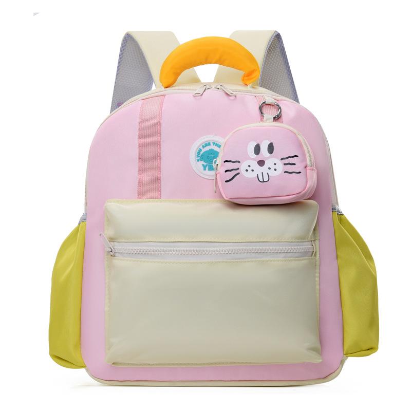 Kindergarten schoolbag children's backpack boys large capacity backpack new cute color matching boys and girls small schoolbag