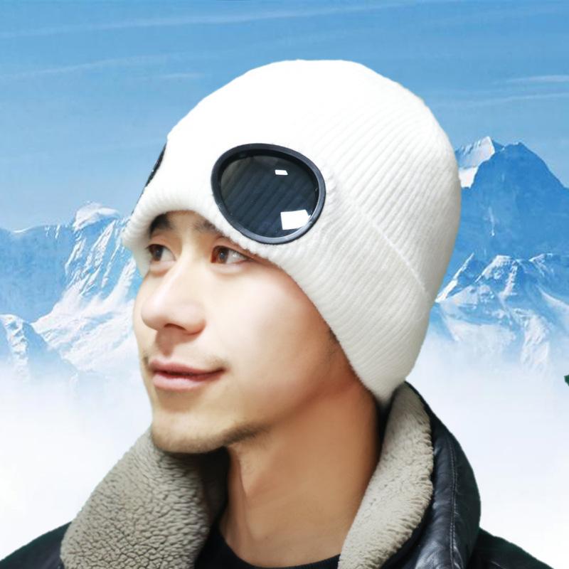 

Winter Warm Beanie Hats Women Men Winter Windproof Glasses Knitted Ski Mask Cap Outdoor Ear Protection Sports Cold Hat