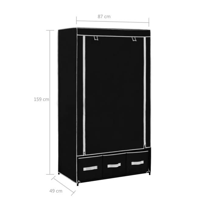 VidaXL Garde-robe Penderie Armoire de Rangement Stockage Vêtements Meuble de Rangement Organisateur Chambre à Coucher 282457