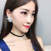 Girls Women Korean Style Transparent Flower Earrings Party Shopping Ear Studs