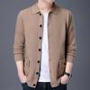 Men's V-Neck Winter Knit Sweater - Middle-Aged Thick & Warm Pullover