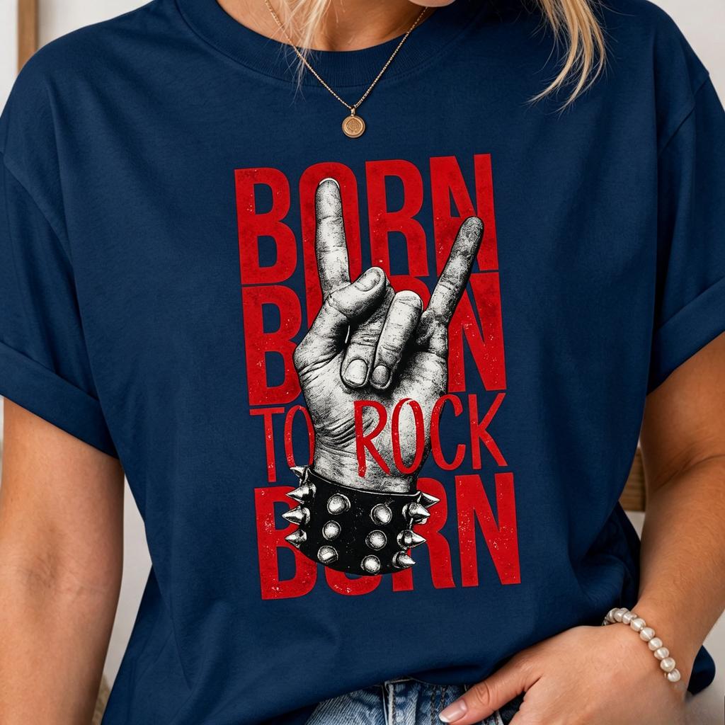 Born To Rock Shirt Vintage Rock and Roll T-Shirt Musikliebhaber Geschenk Konzert Shirt Rock Fan Geschenk Geburtstagsgeschenke Geschenke für Er