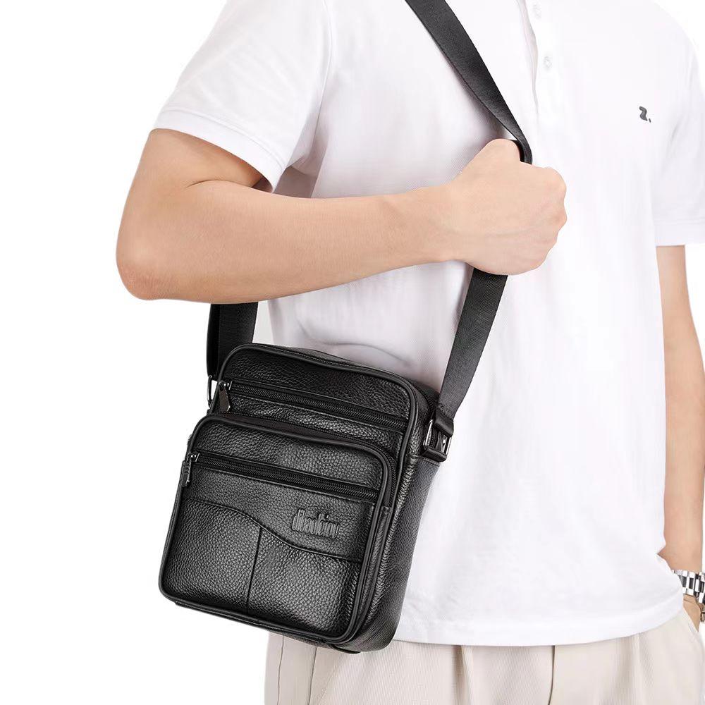 Men's Large Size Genuine Leather Shoulder Bags Tote Business Man Crossbody Messenger Bag Leather Bags