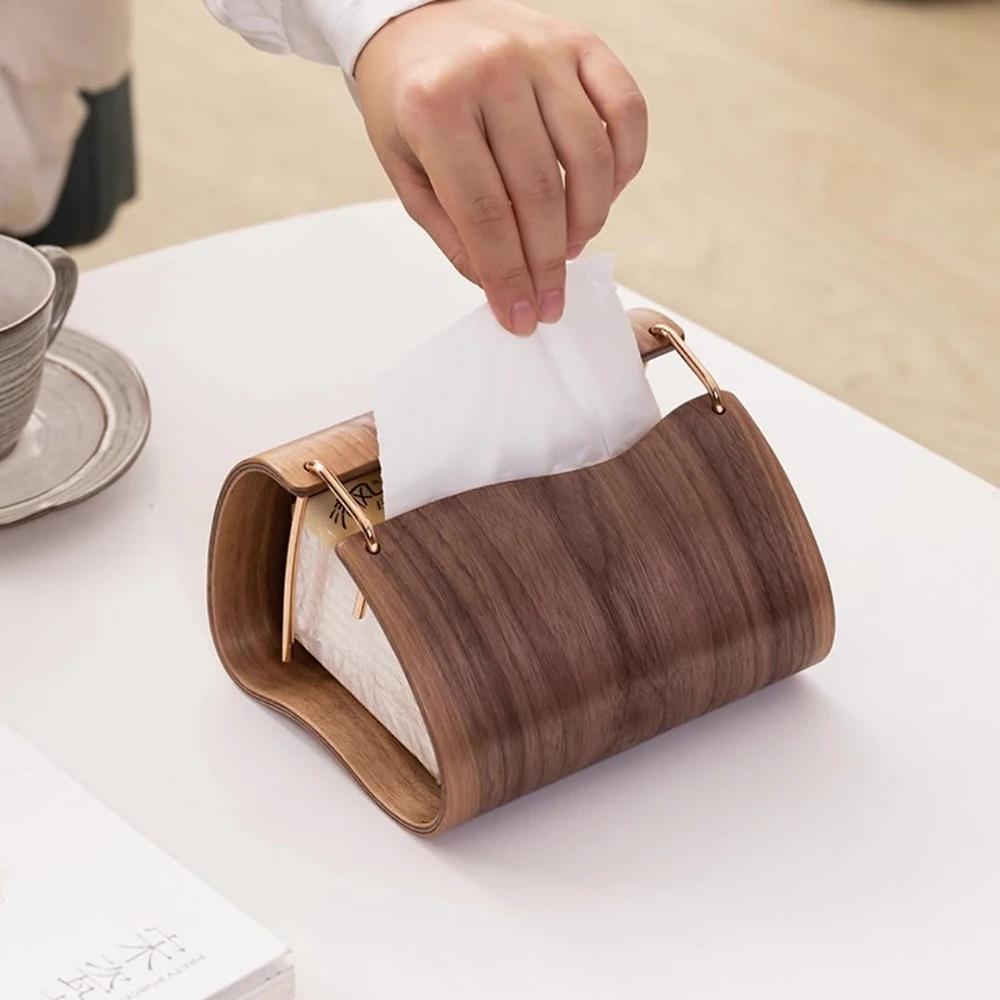 Cutie de șervețele din lemn de nuc, cutie de hârtie pentru masă, cutie de depozitare pentru birou, cutie de șervețele din lemn retro, ornamente pentru casă, luxoasă, pentru living room