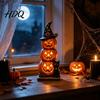 Vintage Haunted House Tiered Tray Decor Farmhouse Halloween Wooden Tabletop Decorations Table Topper Signs Spooky Retro Holiday Signs Pumpkin Ghost