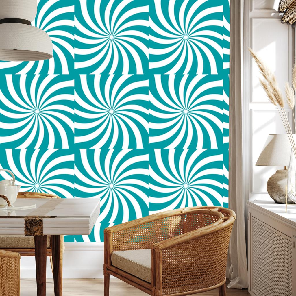 Hippie Wallpaper Turquoise Background, Turquoise Background for Living Room and Bedroom 50x1000