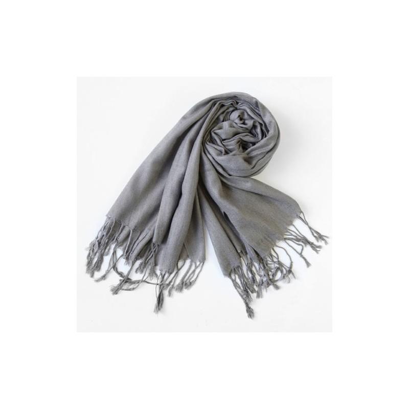 

Stylish Womens Winter Warm Cashmere Silk Solid Color Long Pashmina Shawl Wrap Scarf Perfect For Every Wardrobe сірий