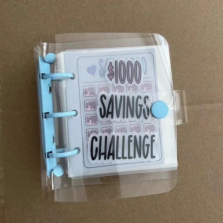 

Creative Savings Challenge Binder With Envelope Durable Glossy Pvc, Christmas Present For Kids Money Saving Challenge