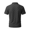 Men's Summer Jacquard Polo Shirt Heavyweight Casual Short Sleeve T Shirt with Checkered Pattern and Classic Collar Design