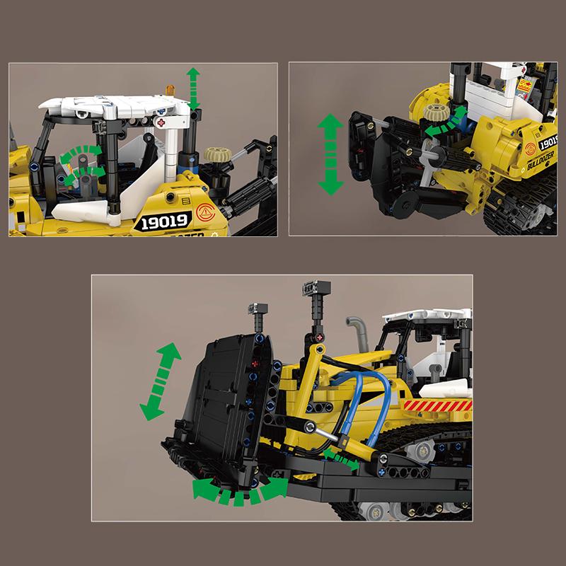 Mould King 19019 Technical Car Toys The MOC PR756 Bulldozer Building Block Enginerring Truck Brick Set Kids Christmas Gift