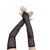 1 Pair Breathable Fingerless Gloves Rhinestone Sunscreen Arm Sleeves Long Elegance Mitten  Women