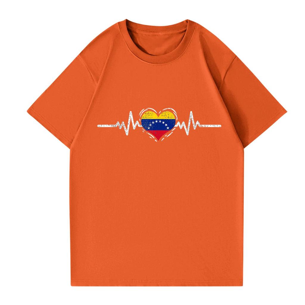 Dámské a pánské módní ležérní tričko s kulatým výstřihem, krátkým rukávem a potiskem