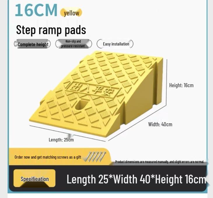 Car Sill and Roadside Plastic Uphill Triangle Speed Bump Mat