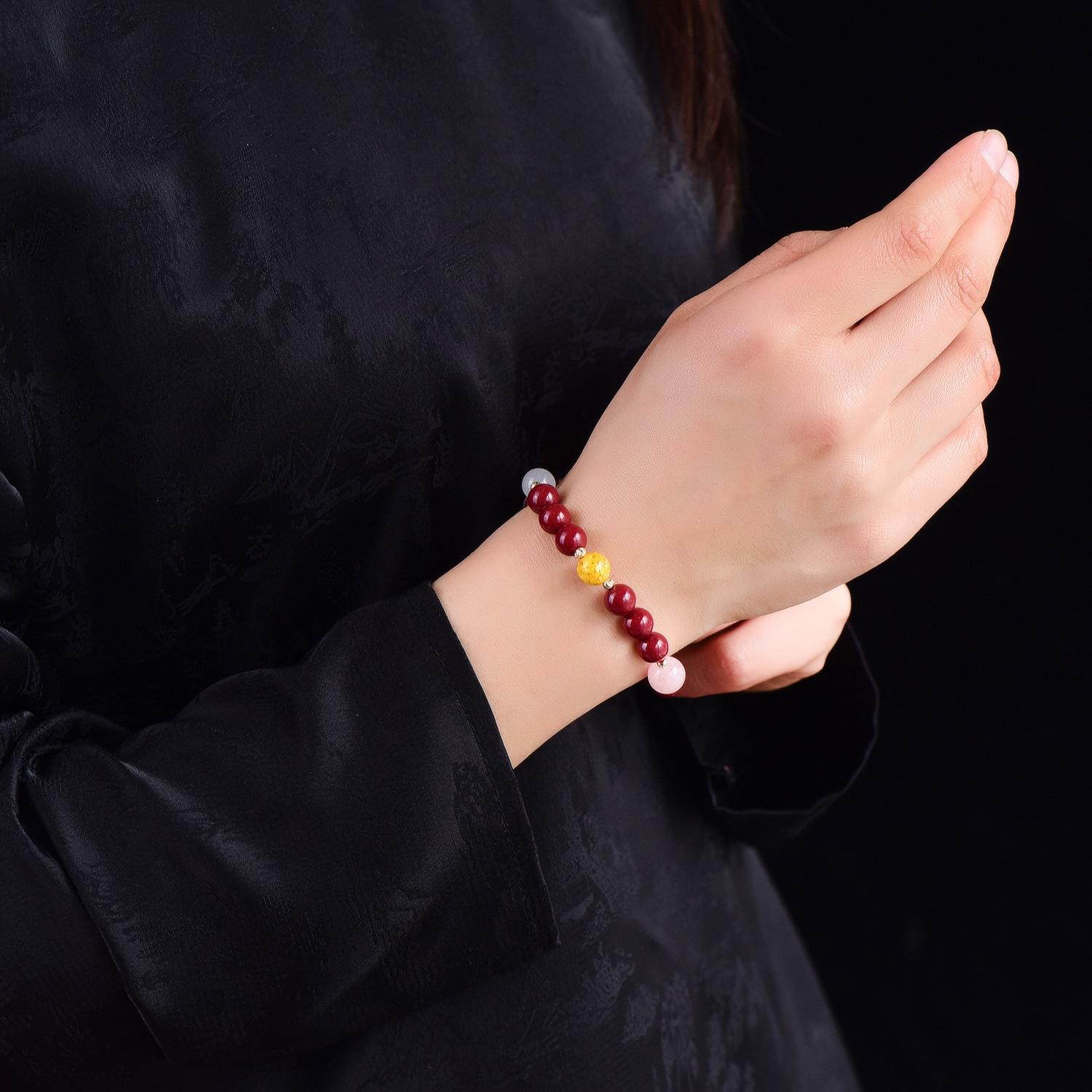 Premium Cinnabar Five Elements DIY Beads Bracelet for Men and Women - Original High-End Design Authentic 75%-80% Cinnabar Content