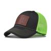 Curved Brim Mesh Trucker Hat DAD Leather Label Snapback Cap Casual Dad Hat  Summer Outdoor