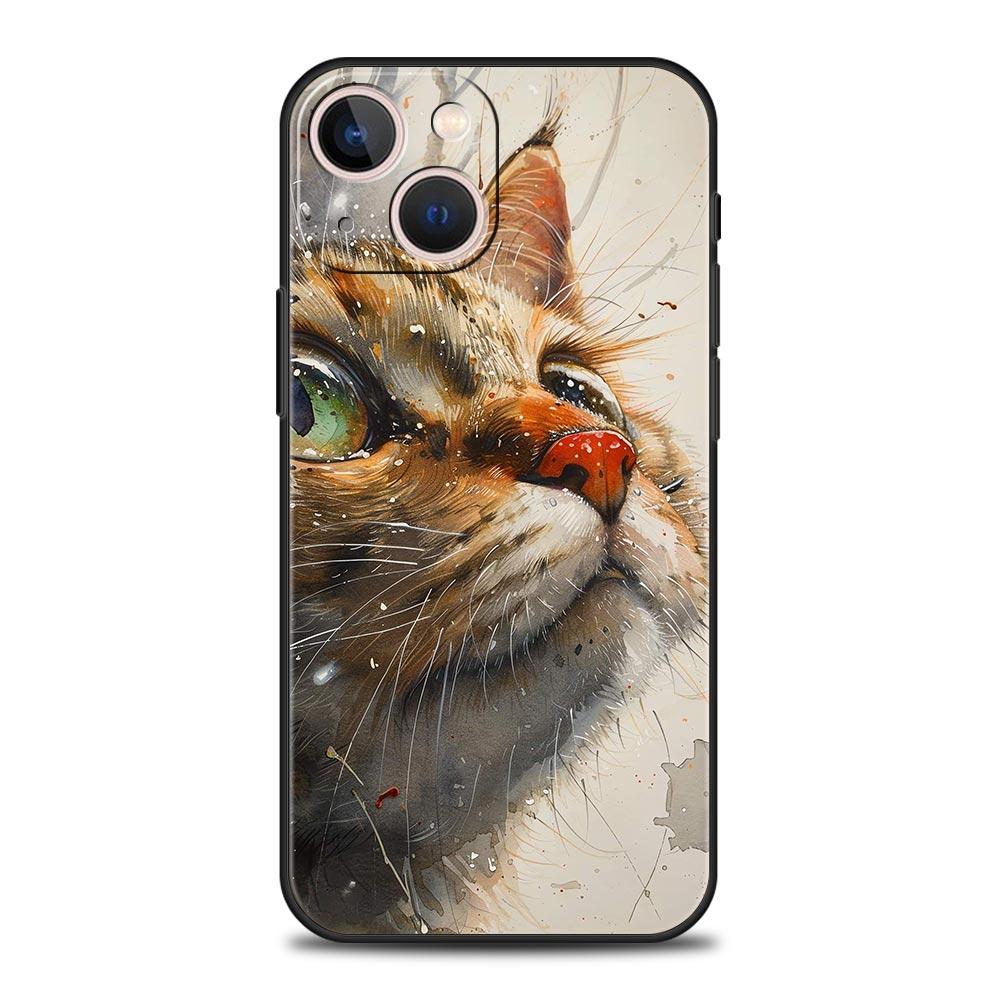 Cute Cat Phone Case Cover for iPhone 17 16 15 14 13 12 Pro Max 11 Pro Max 17 AIR Plus Shockproof Soft TPU Shell Fundas Capas Bag