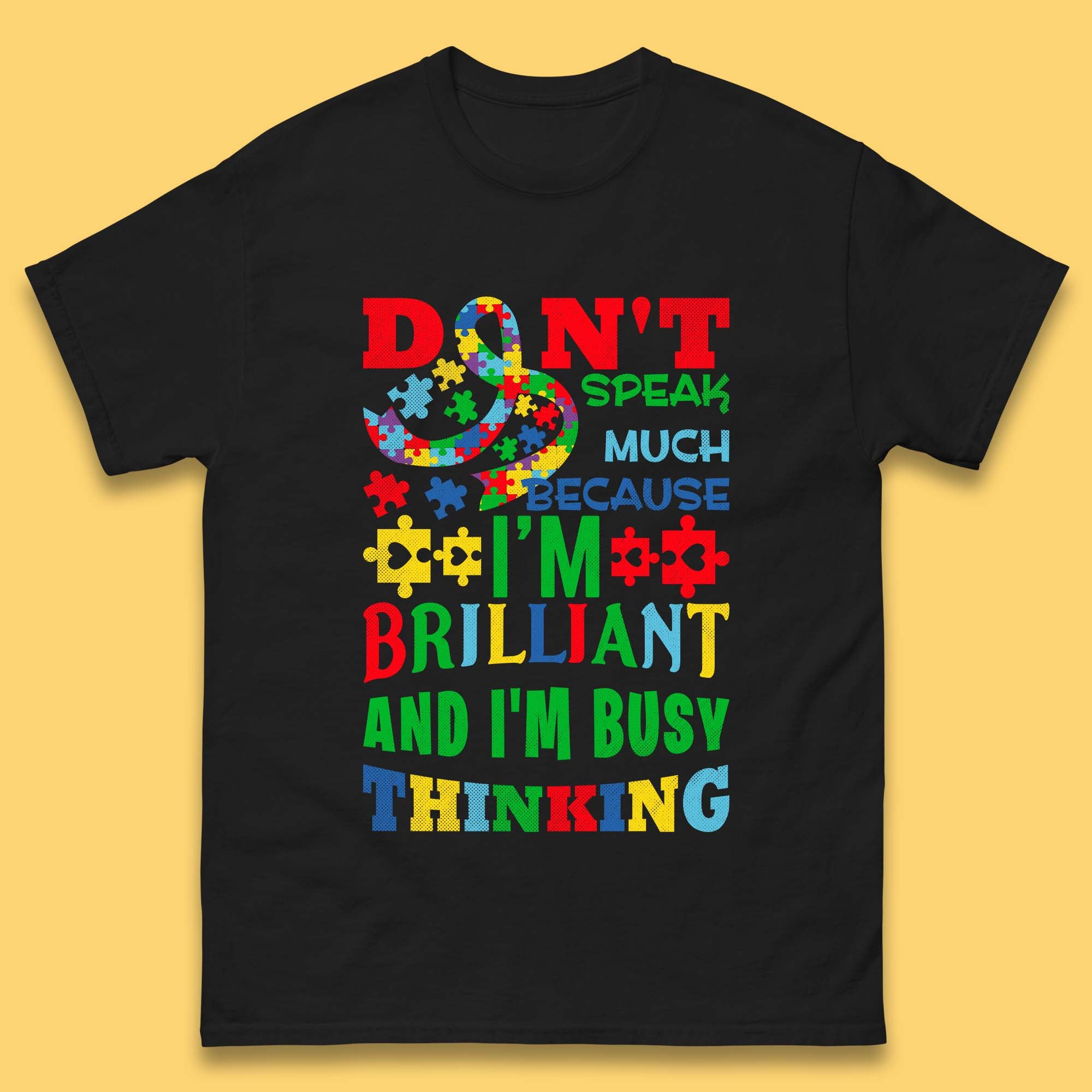 Autism Busy Thinking Mens T-Shirt Womens Tops Tees S