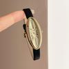 NUOVO Orologio da Donna Originale di Lusso Retrò con Intarsi di Diamanti Eleganti Quadrante Ovale Cinturino in Pelle Orologi da Donna al Quarzo Regalo