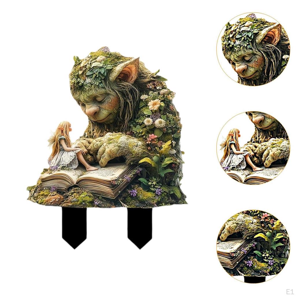 Fairy Ground Stake Ornament,Acrylic Yard Sign,Miniature Model,Party Favors Outdoor Decor Waterproof