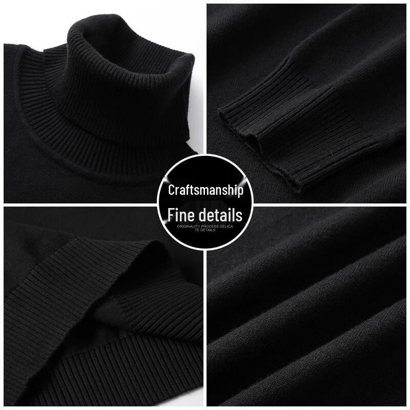 W.xuan Men's Korean Style Turtleneck Knit Sweater