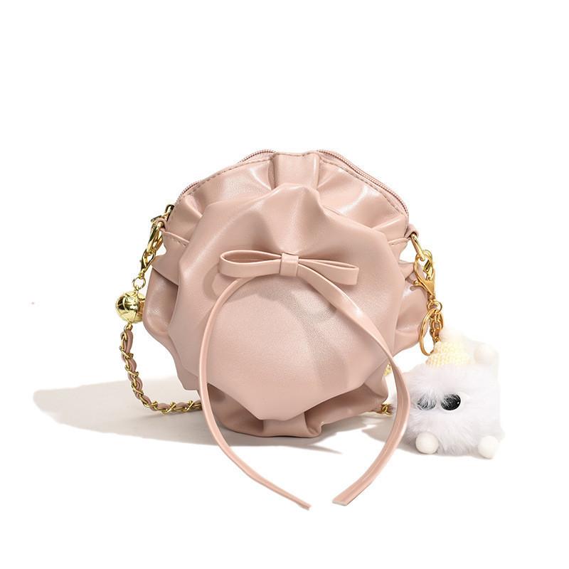 

Chic Small Crossbody Bag With Ruffle Cloud Design Stylish And Casual Shoulder Bag For Women рожевий