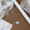 European & American Style Multi-Layer Coin Pendant Titanium Necklace - Fashionable Design for Women’s Clavicle or Sweater