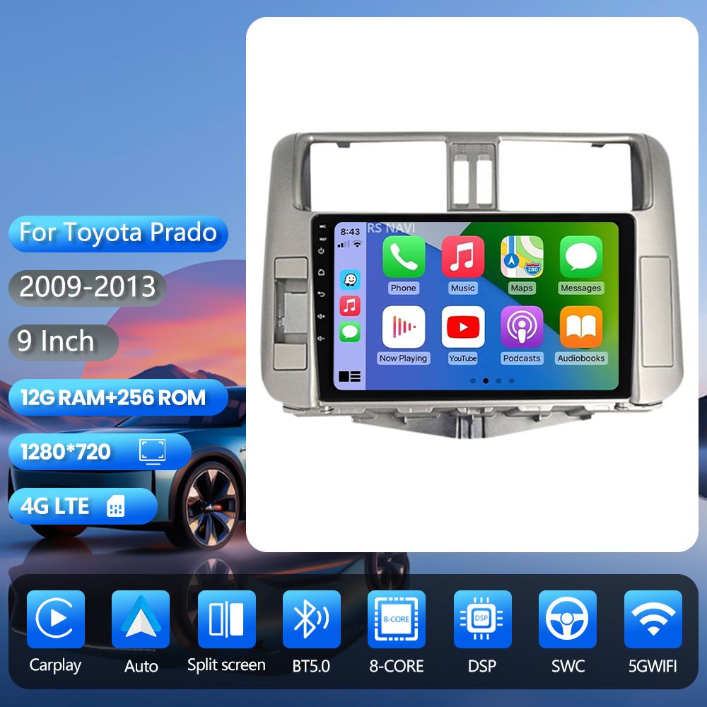 Android 16 for Toyota Land Cruiser Prado 150 2009-2013 Carplay Auto Radio Media Player Stereo 2din Head Unit
