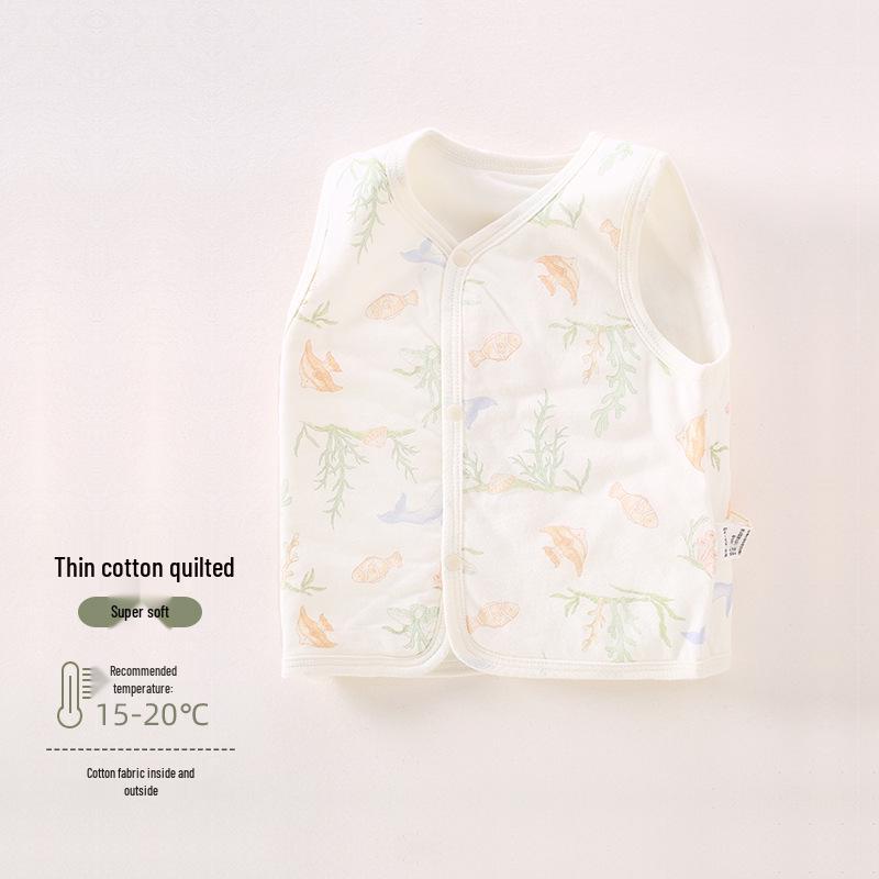 Unisex Baby Cotton-Padded Sleeveless Warm Vest for Autumn & Winter