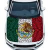 Mexico Totem Flag Car Hood Cover, Elastic Polyester, Universal Fit, 3.5x5 Ft, Stretchable Automotive Bonnet Banner