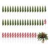 50 Pcs Christmas Artificial Picks Fake Greenery Pine Branches Faux Red Berry Stems for DIY Christmas Garland Wreath Flower Arrangement Decoration