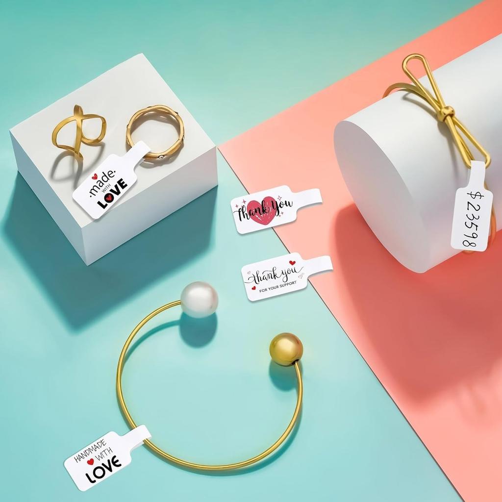 Packung mit 500 selbstklebenden Schmuck-Preisetiketten, beschreibbare Blanko-Aufkleber für handgefertigte Ausstellungen und Einzelhandel