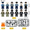 Black City Doll 1611 Police Figurine Children Assembled Building Block Toy Weapon Accessories